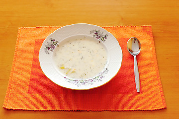Image showing czech white milk soup