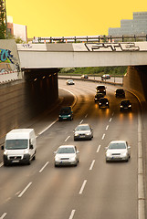 Image showing highway sunset traffic