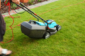 Image showing Gardening - cutting the grass