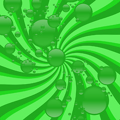 Image showing Green Abstract Bubble Swirl Background