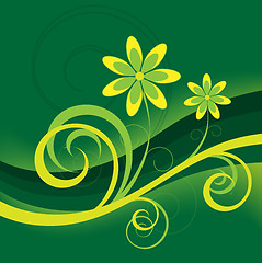 Image showing Green Abstract Flower Background