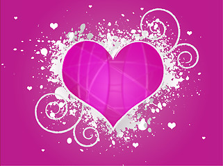 Image showing Pink Abstract Grunge Heart Design