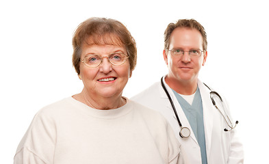 Image showing Smiling Senior Woman with Doctor Behind