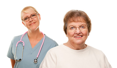 Image showing Smiling Senior Woman with Doctor Behind