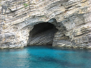 Image showing Cave with blue water