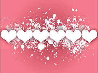 Image showing Pink Hearts Valentines Day Card