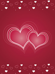 Image showing Pink Hearts Valentines Day Card