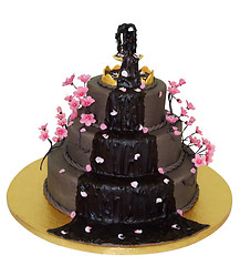 Image showing Chocolate Fountain Iced Cake