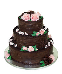 Image showing Three Tiered Chocolate Cake