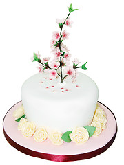 Image showing Iced Cake with Peach Blossom