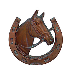 Image showing Ornamental Horse Shoe with Horse