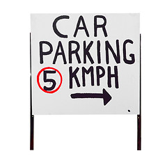 Image showing Hand Made Parking Sign