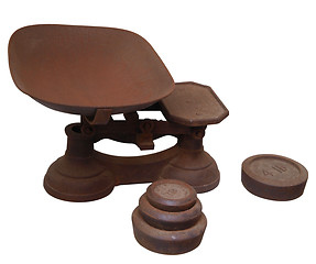 Image showing Antique Scales with Weights