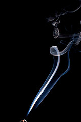 Image showing real incense smoke against black