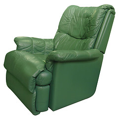 Image showing Green Leather Armchair