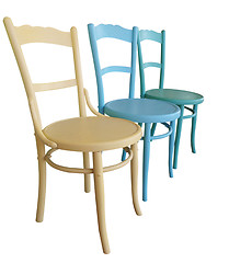 Image showing Three Antique Painted Chairs