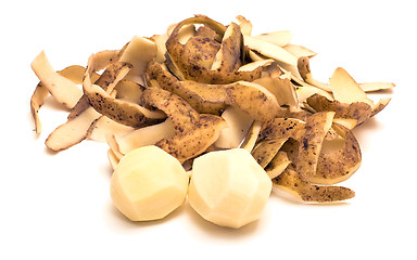 Image showing Potatos and peelings