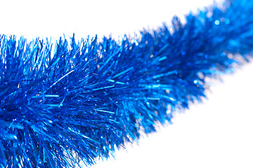 Image showing Christmas blue tinsel