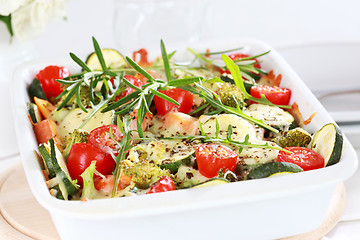 Image showing Baked mixed vegetable