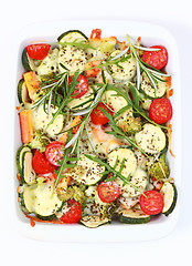 Image showing Baked mixed vegetable