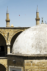 Image showing historic dome with mosque minarets lefkosia cyprus