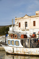 Image showing old fishing boat historic architecture port Ios island Cyclades 