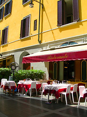 Image showing outdoor restaurant Brera Milan Italy