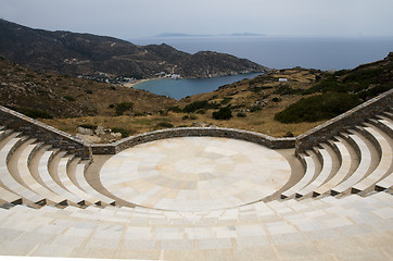 Image showing amphitheater Milopotas beach Aegean sea Ios Greek island