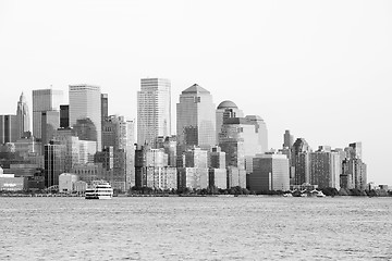 Image showing Manhattan Downtown in black and white