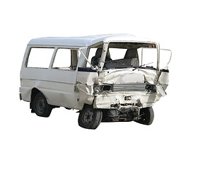 Image showing Crashed Van