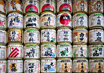 Image showing sake casks