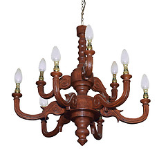 Image showing Carved Macrocarpa Chandelier