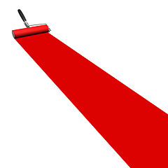 Image showing Red Paint Roller