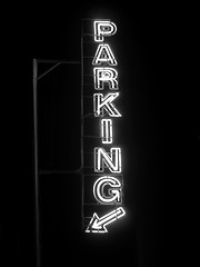 Image showing Parking sign neon light
