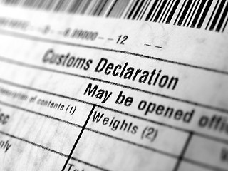 Image showing Customs declaration