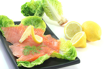 Image showing Salmon with Lemon and Dill