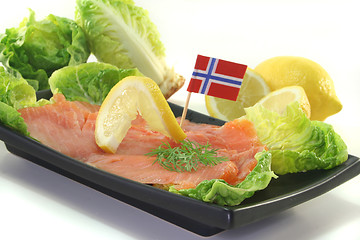 Image showing Salmon with Lemon and Dill