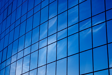 Image showing Bright blue windows reflections