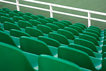 Image showing Emty green seats