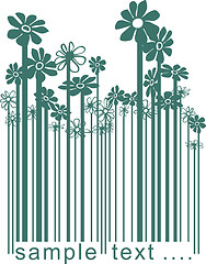 Image showing Floral green bar-code 