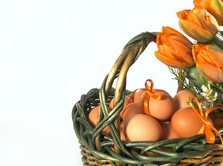 Image showing easter basket with eggs