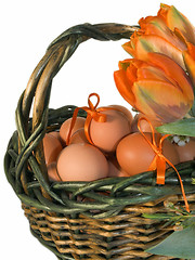 Image showing easter basket with eggs