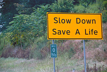 Image showing Slow Down, Save a Life