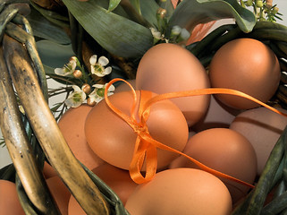 Image showing easter basket with eggs