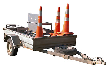 Image showing Trailer with Cones