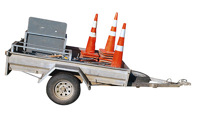 Image showing Trailer with Cones