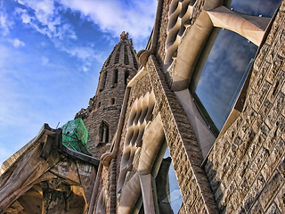 Image showing Sagrada Familia from the Ground, Barcelona, Spain