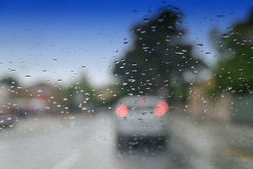 Image showing Traffic and Water Drops