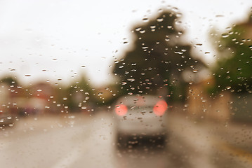 Image showing Traffic and Water Drops