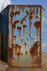 Image showing Rusty steel in a harbor